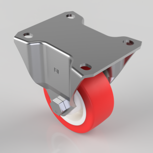 Polyurethane Nylon Plate Fixed Castor 80mm 210kg Load