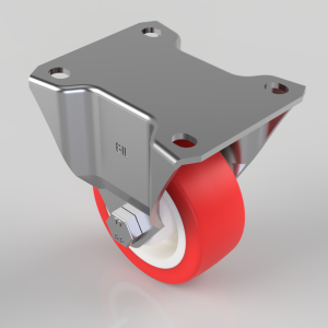 Polyurethane Nylon Plate Fixed Castor 80mm 210kg Load