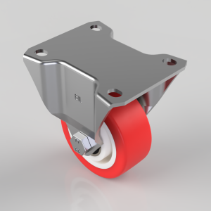 Polyurethane Nylon Plate Fixed Castor 80mm 210kg Load