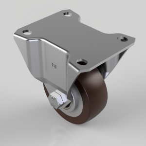 Polyurethane Aluminium Plate Fixed Castor 80mm 200kg Load