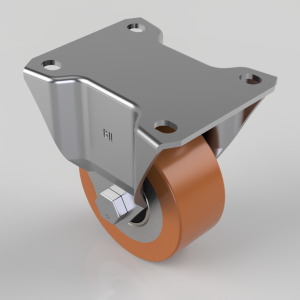 Polyurethane Cast Iron Plate Fixed Castor 80mm 250kg Load