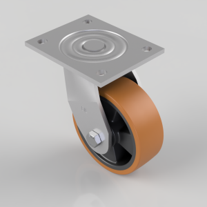 Polyurethane Nylon Plate Swivel Castor 125mm 400kg Load