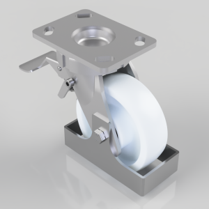 Nylon Plate Swivel Castor Brake Footguard 150mm 1000kg load