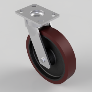 Polyurethane Cast Iron Plate Swivel Castor 250mm 1200kg Load