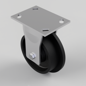 Flanged Cast Iron Fixed Castor Plate 150mm 1000kg