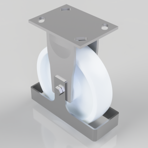 Nylon Plate Fixed Castor Footguard 200mm 1000kg load