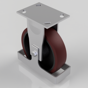 Polyurethane Plate Fixed Castor Footguard 200mm 1000kg load