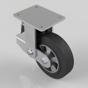 Elastic Rubber on Aluminium Plate Fixed Castor 160mm 200kg Load