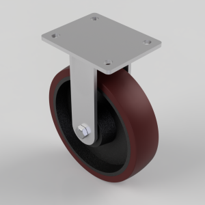 Polyurethane Cast Iron Plate Fixed Castor 200mm 900kg Load