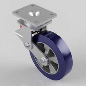 Soft Speed Polyurethane Plate Swivel Castor 200mm 600kg