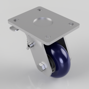 Softer Ergonomic Polyurethane Plate Swivel Castor Brake 100mm 300kg Load