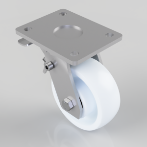 Nylon Plate Swivel Castor Brake 125mm 600kg Load