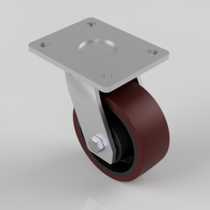 Polyurethane Cast Iron Plate Swivel Castor 125mm 500kg Load