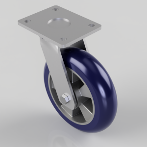 Softer Ergonomic Polyurethane Plate Swivel Castor 200mm 600kg Load