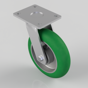 Soft Ergonomic Polyurethane Plate Swivel Castor 200mm 600kg Load