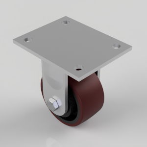 Polyurethane Cast Iron Plate Fixed Castor 100mm 400kg Load