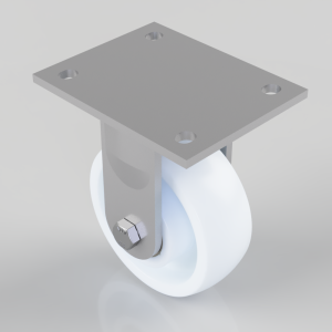 Nylon Plate Fixed Castor 125mm 600kg Load