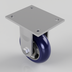 Softer Ergonomic Polyurethane Plate Fixed Castor 125mm 350kg Load