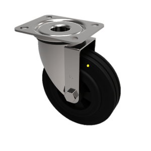 Electrically Conductive Rubber Plate Swivel Castor 125mm 250kg Load