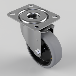 Electrically Conductive Rubber Plate Swivel Castor 100mm 90kg Load
