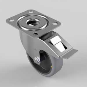 Electrically Conductive Rubber Plate Swivel Castor Brake 100mm 90kg Load
