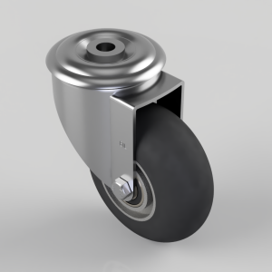 Elastic Rubber on Aluminium Bolt Hole Swivel Castor 100mm 200kg Load