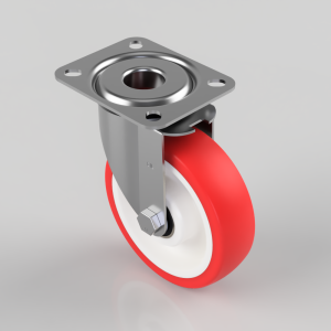 Polyurethane Nylon Plate Swivel Castor 125mm 200kg Load