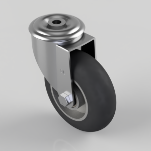 Elastic Rubber on Aluminium Bolt Hole Swivel Castor 125mm 200kg Load