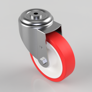 Polyurethane Nylon Bolt Hole Swivel Castor 150mm 350kg Load