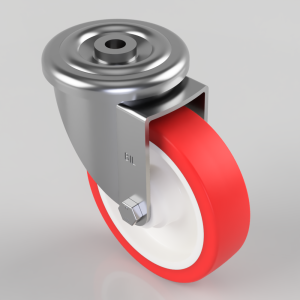 Polyurethane Nylon Bolt Hole Swivel Castor 150mm 500kg Load