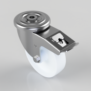 Nylon Bolt Hole Swivel Castor Brake 150mm 500kg Load