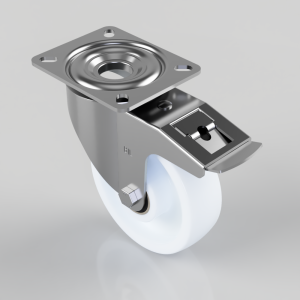 Nylon Plate Swivel Castor Brake 150mm 400kg Load