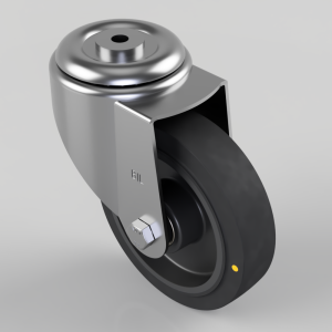 Electrically Conductive Rubber Bolt Hole Swivel Castor 150mm 300kg Load