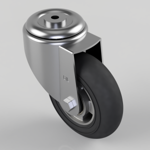Elastic Rubber on Aluminium Bolt Hole Swivel Castor 150mm 250kg Load