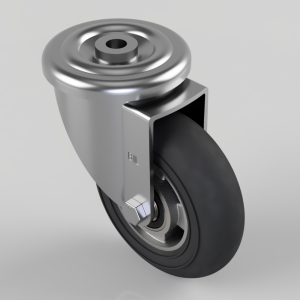 Elastic Rubber on Aluminium Bolt Hole Swivel Castor 150mm 250kg Load