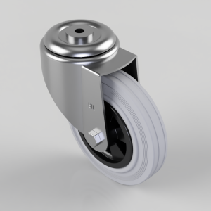 Electrically Conductive Rubber Bolt Hole Swivel Castor 160mm 140kg Load