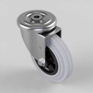 Electrically Conductive Rubber Bolt Hole Swivel Castor 160mm 140kg Load