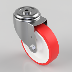 Polyurethane Nylon Bolt Hole Swivel Castor 160mm 350kg Load