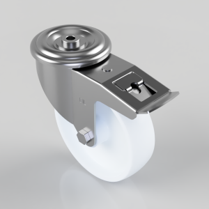 Nylon Bolt Hole Swivel Castor Brake 160mm 350kg Load