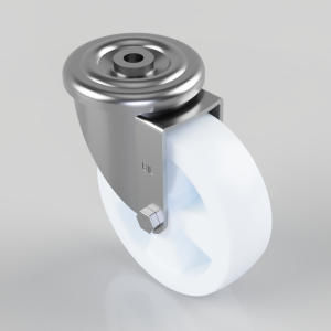 Nylon Bolt Hole Swivel Castor 160mm 500kg Load