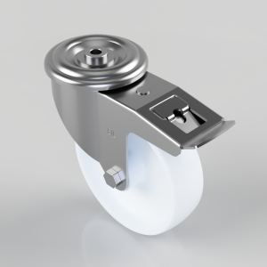 Nylon Bolt Hole Swivel Castor Brake 160mm 350kg Load