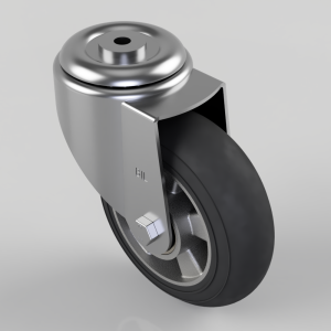 Elastic Rubber on Aluminium Bolt Hole Swivel Castor 160mm 300kg Load