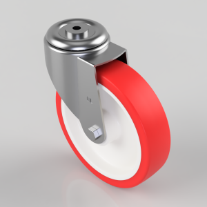 Polyurethane Nylon Bolt Hole Swivel Castor 200mm 350kg Load