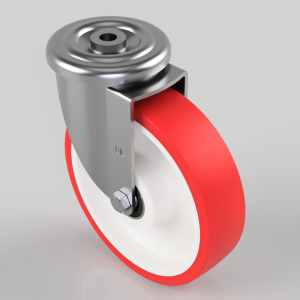 Polyurethane Nylon Bolt Hole Swivel Castor 200mm 500kg Load