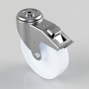 Nylon Bolt Hole Swivel Castor Brake 200mm 350kg Load