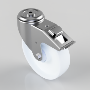 Nylon Bolt Hole Swivel Castor Brake 200mm 350kg Load