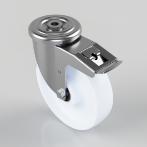 Nylon Bolt Hole Swivel Castor Brake 200mm 500kg Load