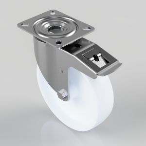 Nylon Plate Swivel Castor Brake 200mm 400kg Load