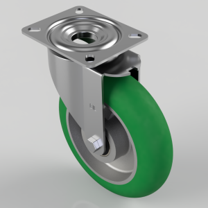 Soft Ergonomic Polyurethane Plate Swivel Castor 200mm 400kg Load