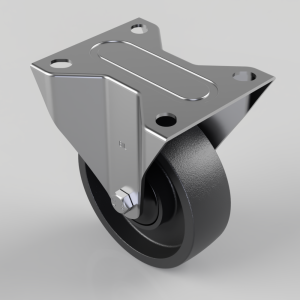 Glass Filled Technopolymer Resin Plate Fixed Castor 100mm 180kg Load